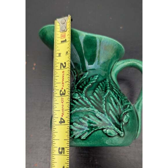 Green Ceramic Jug By Tacoma Potter Virginia Weaver Washington State 5" Evergreen - Picture 4 of 5